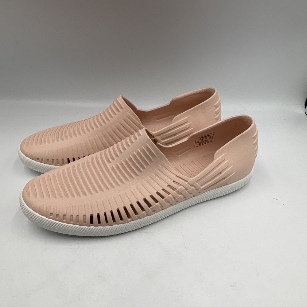 People Footwear Unisex Pink White Synthetic Slip-On Flat Round Toe Logo - Picture 2 of 15